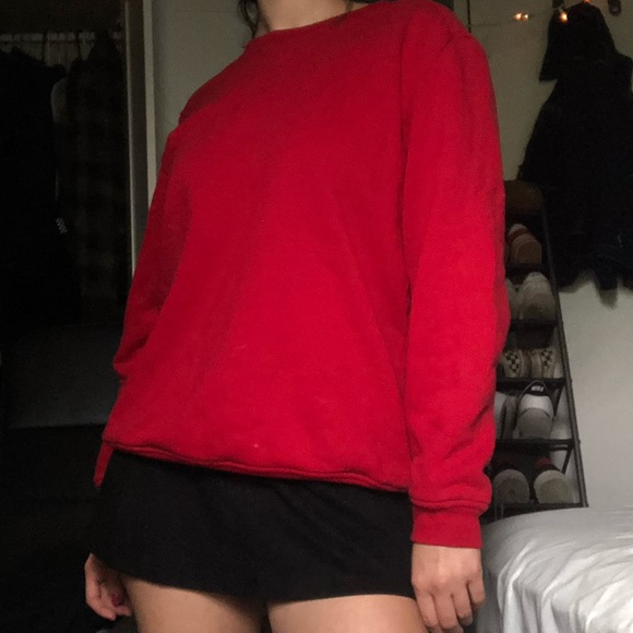Karen Scott Sport plain red crewneck longsleeve - Picture 2 of 2